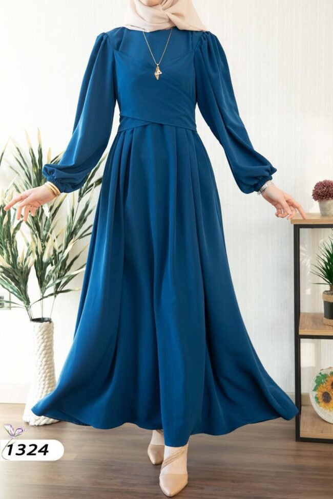 فستان كريستال كريب بألوان حلووه💯