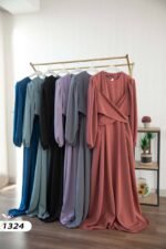 فستان كريستال كريب بألوان حلووه💯