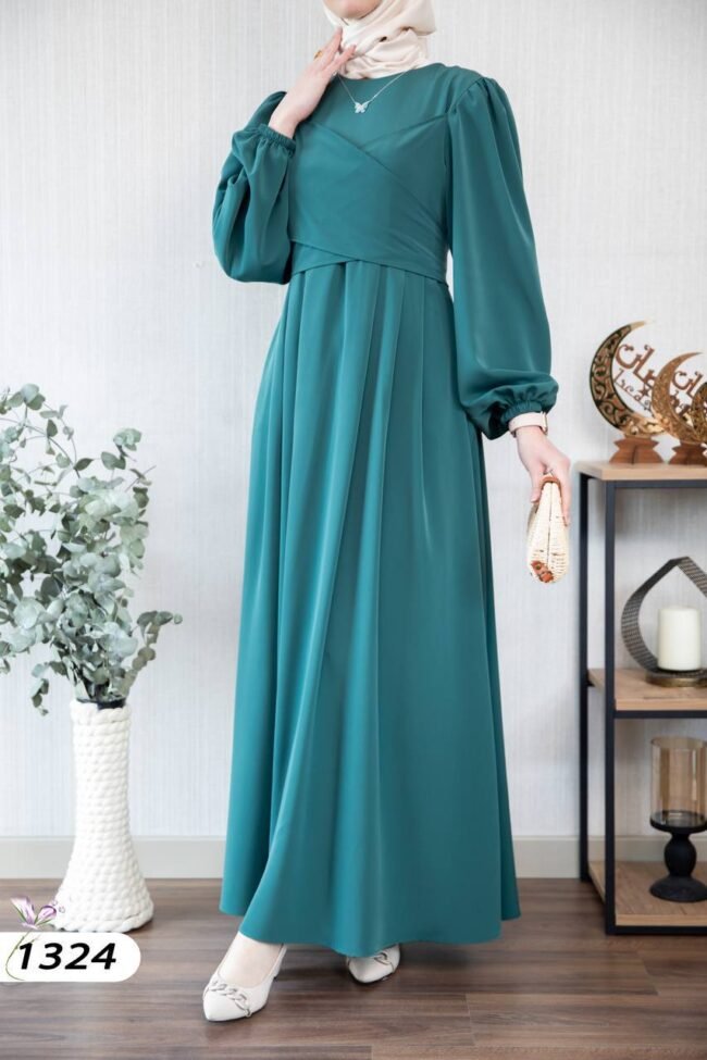 فستان كريستال كريب بألوان حلووه💯