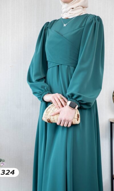 فستان كريستال كريب بألوان حلووه💯