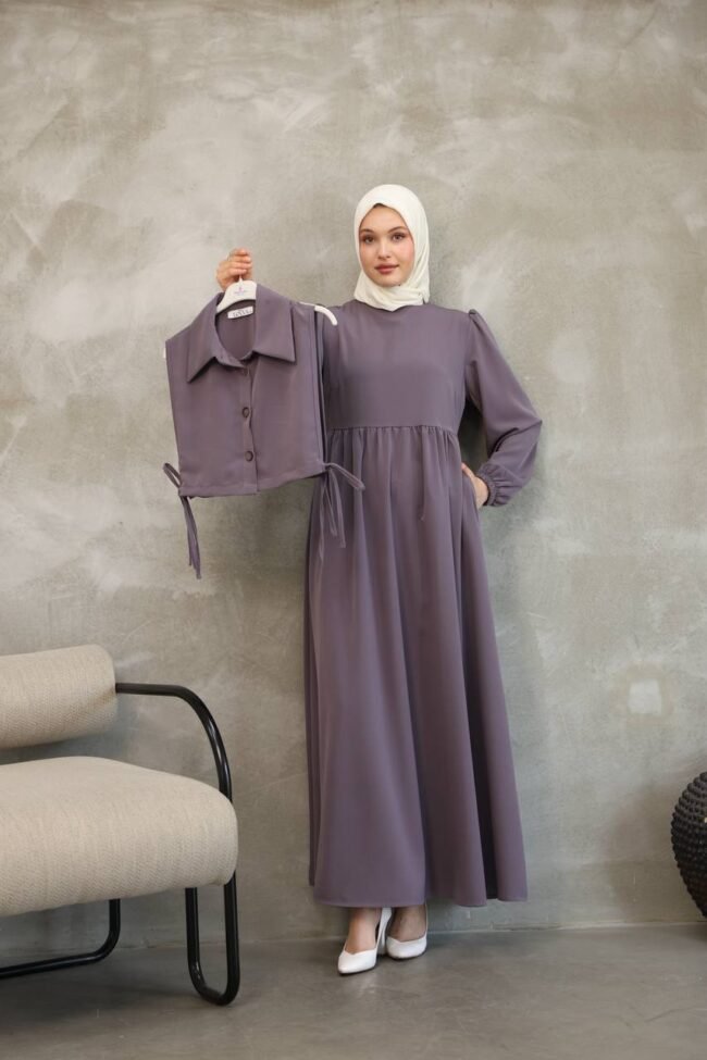 فستان كريستال كريب مع فيستا❤️