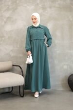 فستان كريستال كريب مع فيستا❤️