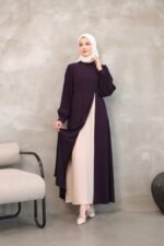 فستان كريستال كريب مع طبقة ايبيك داخلية