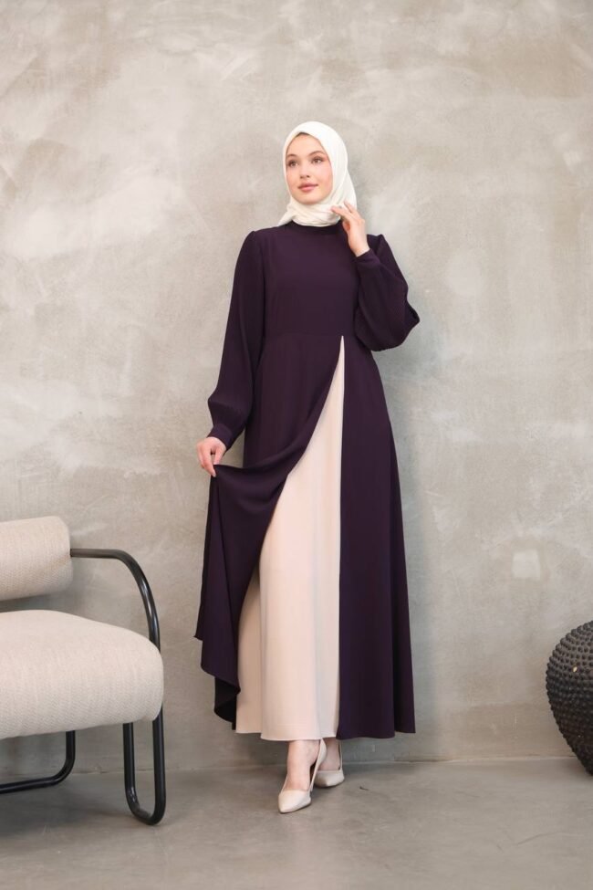 فستان كريستال كريب مع طبقة ايبيك داخلية