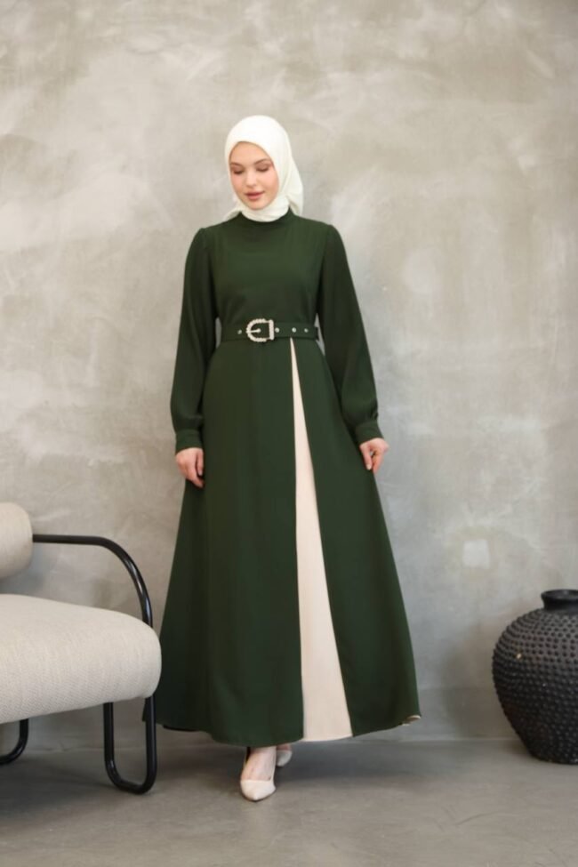 فستان كريستال كريب مع طبقة ايبيك داخلية