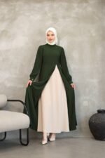 فستان كريستال كريب مع طبقة ايبيك داخلية