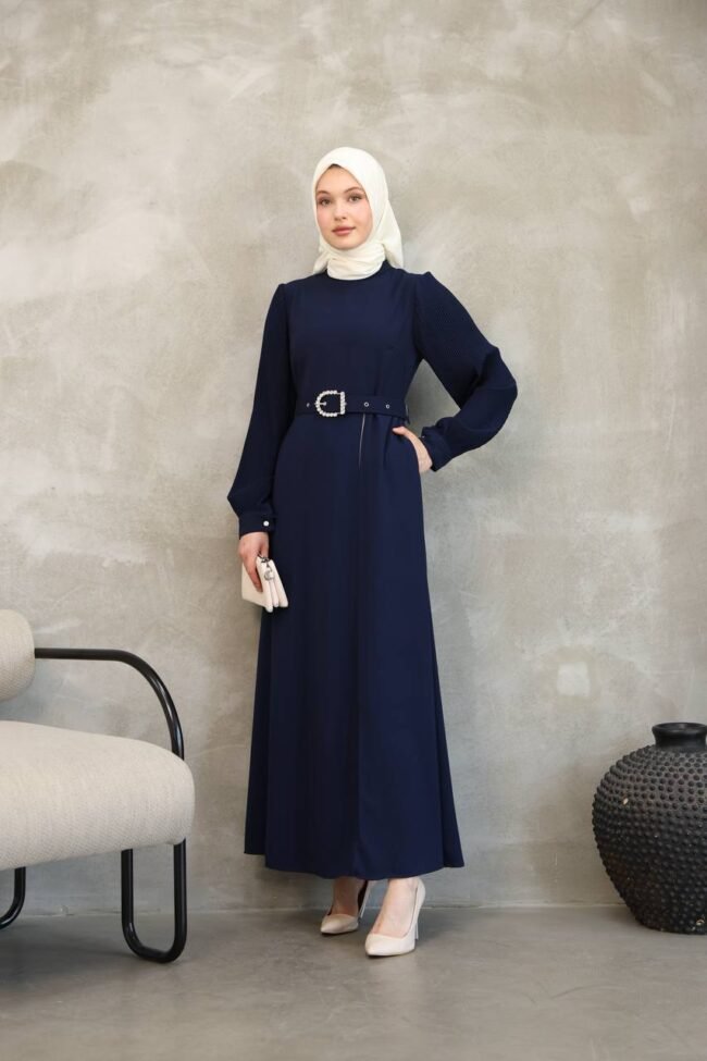 فستان كريستال كريب مع طبقة ايبيك داخلية