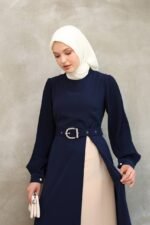 فستان كريستال كريب مع طبقة ايبيك داخلية