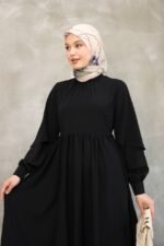 فستان مدينه صيفي بثنيات في اليدين