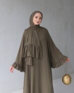 عباية شيفون طبقتين بتصميم جديد كلياً❤️