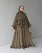 عباية شيفون طبقتين بتصميم جديد كلياً❤️