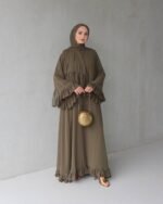 عباية شيفون طبقتين بتصميم جديد كلياً❤️