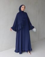 عباية شيفون طبقتين بتصميم جديد كلياً❤️