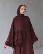 عباية شيفون طبقتين بتصميم جديد كلياً❤️