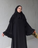 عباية شيفون طبقتين بتصميم جديد كلياً❤️