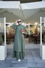 طقم ايروبين صيفي بقميص طويل وبنطلون واسع