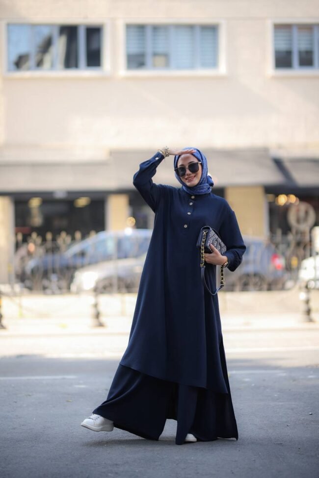 طقم ايروبين صيفي بقميص طويل وبنطلون واسع