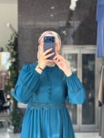 فستان مدينه صيفي بدانتيل لطيف