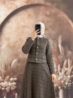 طقم زارا بوكليت قميص وتنورة وأزرار جميلة