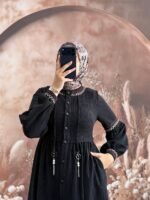 جلباب شانيلا بتطريز جميل على اليدين