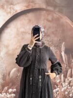 جلباب شانيلا بتطريز جميل على اليدين