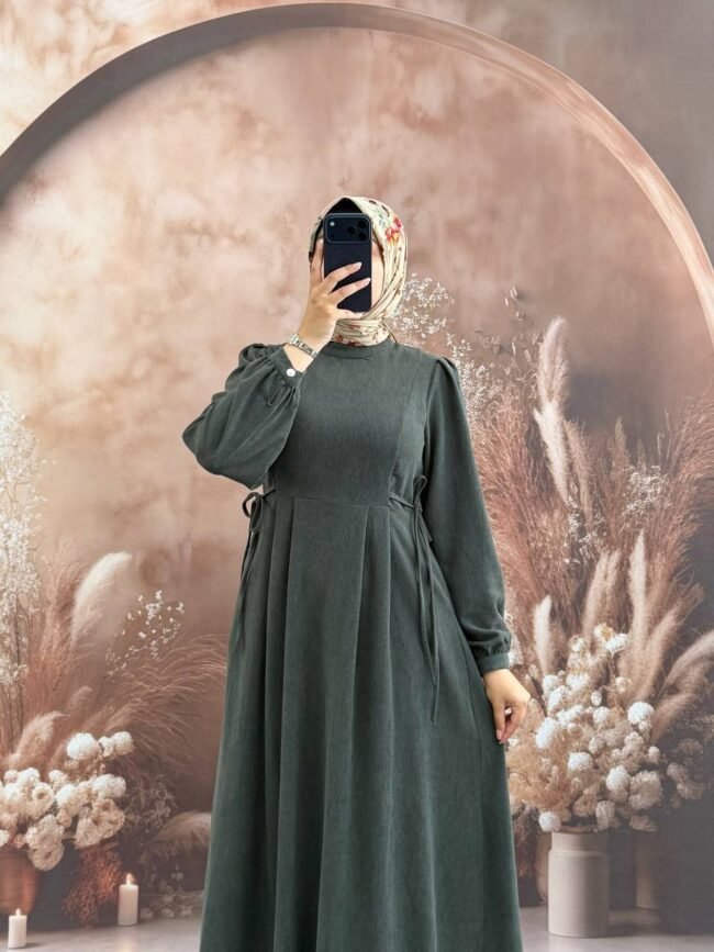 فستان شانيلا جميل برباط جانبي